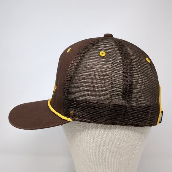Fish Snapback Rope Trucker Hat Brown One Size Mesh Back RepYourWater - Picture 3 of 9